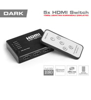 DARK 5port DK-HD-SW4X1 5port HDMI (giriş) 1port HDMI (çıkış) 1920x1080 HDMI Switch