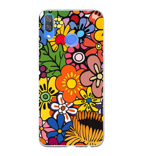 PrintiFy Huawei Y9 2019 ile Uyumlu 1mm Slim Fit Retro Renkler 2 Baskılı Şeffaf  Kılıf