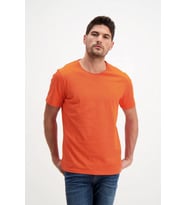 Turuncu Erkek Yıkamalı Basic T-shirt