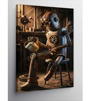 Kanvas Tablo Mekanik Robot Adam