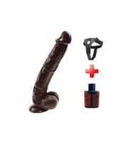 Belden Bağlamalı 27 cm Gerçekçi Uzun & Kalın Melez Dildo Penis