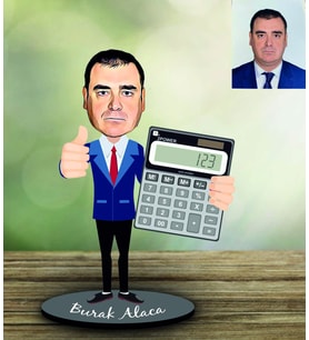 Kişiye Özel Bankacı Tasarımlı Karikatür Ahşap Biblo Bay-1-Eco