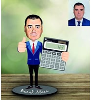 Kişiye Özel Bankacı Tasarımlı Karikatür Ahşap Biblo Bay-1-Eco