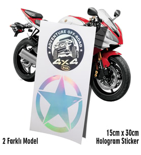 star yıldız hologram sticker set motosiklet kelebek cam bisiklet atv scooter araba uyumlu