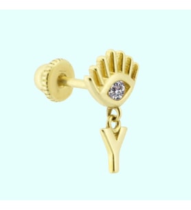 Altın Sallantılı Harf Piercing Harfler Mevcut