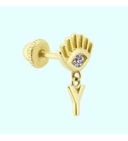 Altın Sallantılı Harf Piercing Harfler Mevcut