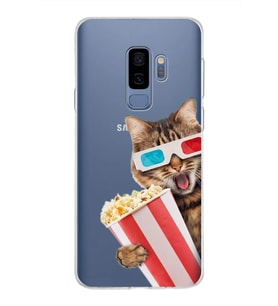 PrintiFy Samsung Galaxy S9 Plus ile Uyumlu 1mm Slim Fit Kedi 1 050b Baskılı Şeffaf  Kılıf