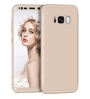 Samsung Galaxy S8 Kılıf Kamera Çıkıntılı 360 Tam Koruma Ays (Gold)