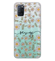 Oppo Leafy Daisy Tasarımlı Şeffaf Telefon Kılıfı