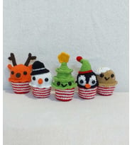 Sevimli Kafalar Yeni yıl Süsü Amigurumi Organik Oyuncak