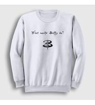 Presmono Unisex Beyaz What Would Buffy Do The Vampire Slayer Sweatshirt 433250tt (Beyaz)