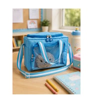 Çocuk Termal Okul Beslenme Çantası Şeffaf Cepli Peluş Aksesuarlı Omuz Askılı Lunch Bag