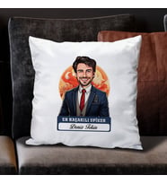 Kişiye Özel Hediye Karikatürlü En Başarılı Erkek Spiker Yastık