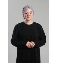 Gri Pratik Hazır Geçmeli Tesettür Bone Sandy Büzgülü Salaş 2119_15