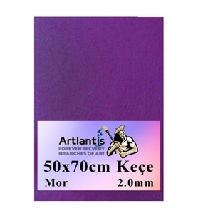 Mor Keçe 50x70 cm 2.0 mm 1 Adet Renkli Hobi Keçesi Elişi Keçesi Anasınıfı Kreş Okul Öncesi