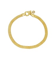 Barika Jewelry Kadın 14 Ayar Altın 3 Sıra Halat Zincir Bileklik