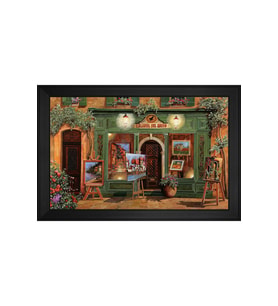 Manzara Temalı Kanvas Tablo 50 x 70 cm Siyah Çerçeve