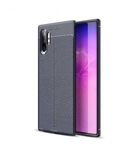 Samsung Galaxy Note 10 Plus Kılıf Esnek Pu-Deri Leather-Pu Serisi Protected Case (Lacivert)