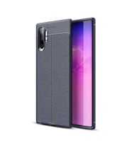 Samsung Galaxy Note 10 Plus Kılıf Esnek Pu-Deri Leather-Pu Serisi Protected Case (Lacivert)