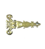 Dekoratif, Sac Tek Kuyruklu Menteşe - 40x68 Mm, Küçük, Sarı, 100 Adet