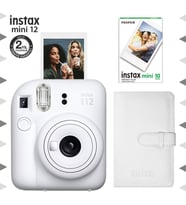 Instax mini 12 Beyaz Fotoğraf Makinesi-10'lu Film ve Laporta Albüm Seti