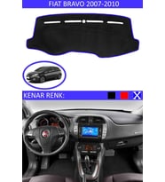 Fiat Bravo 2007-2010 Modelleri Için Uygun Torpido Koruma Halısı Siyah Kenar Renk Mavi