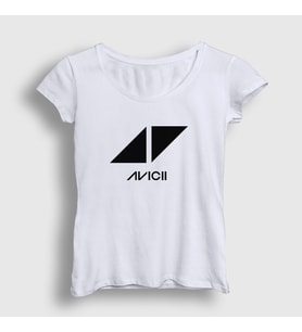 Presmono Kadın Beyaz Logo Dj Avicii T-Shirt 439031tt (Beyaz)
