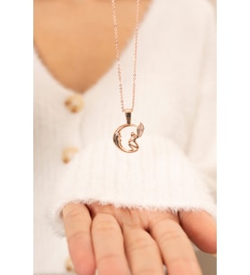 Aydaki Melek 14 K Rose Gold Kaplama Kadın Kolye