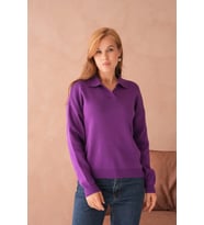 Kadın Polo Yaka Yumuşak Dokulu Triko Kazak