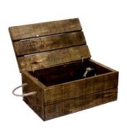 Ahşap Kasa Banyo Mutfak Organizer Dekoratif Doğal Ahşap Kasa 30cm x 16cm, Yük. 10cm (Koyu Kahverengi)