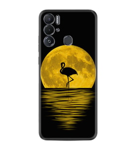 Tecno Pova Neo Kılıf Silikon Desen Özel Seri Ay ve Flamingo 1775