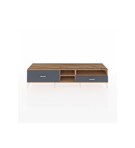 Hyperion TV Ünitesi 2 Raflı 2 Çekmeceli  220x44x51 Çam-Çam/Antrasit