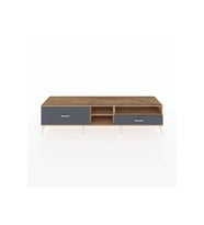 Hyperion TV Ünitesi 2 Raflı 2 Çekmeceli  220x44x51 Çam-Çam/Antrasit