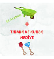 El Arabası Yeşil + Tırmık ve Kürek Hediye Set