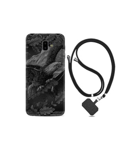 Samsung Galaxy J6 Plus Kılıf Resimli Desenli Silikon Boyun Askılı Dark Eagle 1909