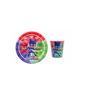 Pj Masks Karton Tabak Bardak Seti 8 Li Set
