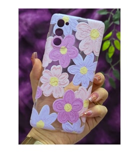 Samsung Galaxy S20 FE Uyumlu Pastel Renkli Çiçekler Desenli Şeffaf Telefon Kılıfı