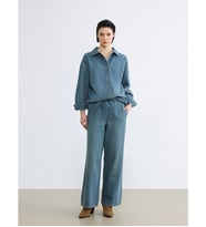 LCW Vision İndigo Beli Lastikli Wideleg Kadın Jean Pantolon
