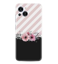 Reeder S23 Max Pro Kılıf Resimli Desenli Baskılı Silikon Strip Pink Flowers 1396