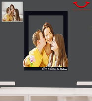 Kişiye Özel Kendin Tasarla Anne Kız Erkek Kardeş Tasarımlı 3D Ahşap Tablo 30x47 Model-1