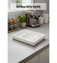 Soft Beyaz Akrilik Raf İçi Kaşıklık 26,5×34,5×4,5 cm