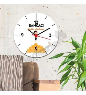 Bankacı Kadın Figür Duvar Saati