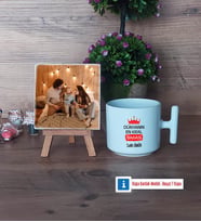 Babalar Günü Hediyesi Fotoğraflı Dekoratif Taş, Kupa Bardak Beyaz HediyeBabaya Hediye (Model 12)