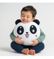 Labubu Peluş Bebek Dekoratif Yastık, Uyku Arkadaşı Labubu Oyuncak (Panda Desenli)