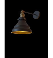 Dylight Retro Metal Dekoratif Mafsallı Siyah Duvar Aplik
