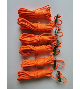4 Metre x 6 Adet - Gergi Aparatlı İp (Turuncu)