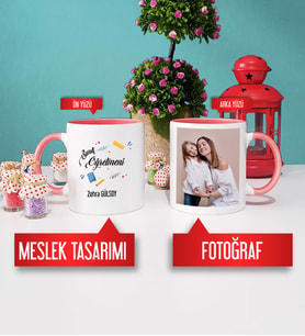 Sınıf Öğretmeni Kupa Bardak Pembe Fotoğraflı