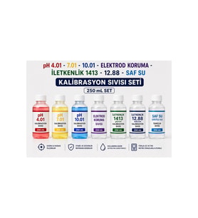 pH 4.01 7.01 10.01 Elektrod Koruma 1413 µS/cm 12.88 mS/cm Kalibrasyon Sıvıs