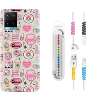 Vivo Y11S Y21S Y20 Y20S Y70 Kılıf Kablo Koruma Spiral Silikon Donut Flamingo 1415