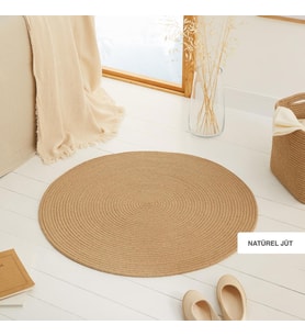 Ocean Home Textile  Jüt Halı Kilim Ø 80 cm (Bej)